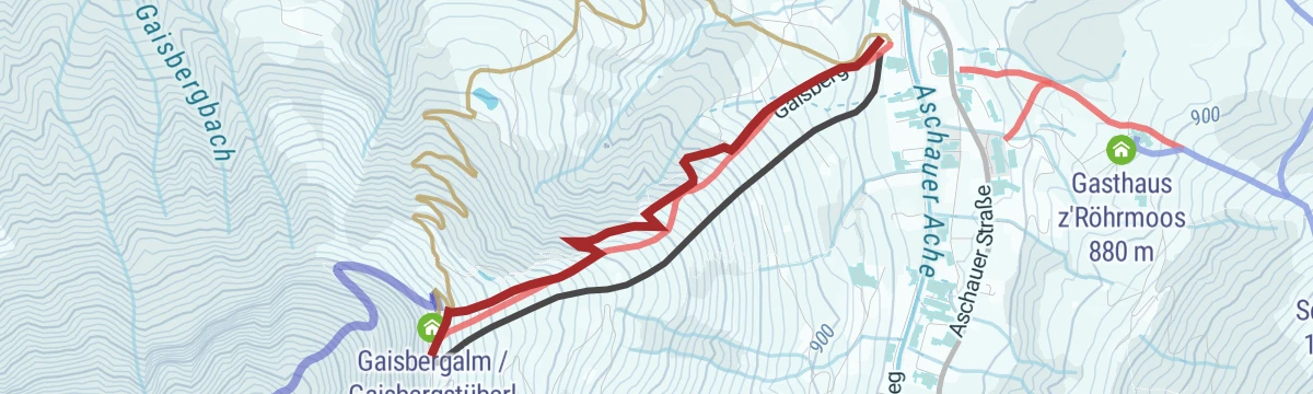 Route map: Pisten-Skitour am Gaisberg